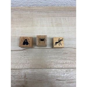 Mixed Brands Bugs Set Of 3 Wood Mounted Rubber Stamps